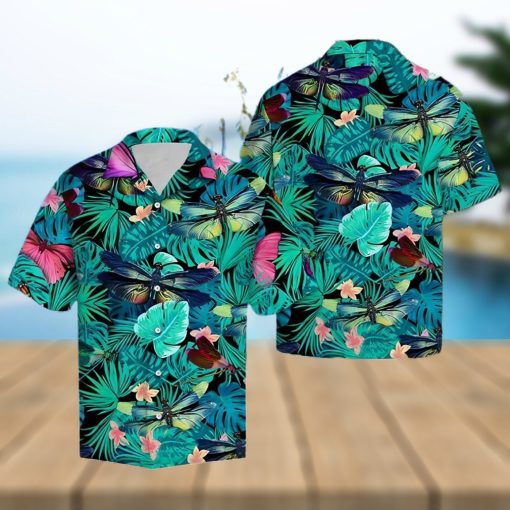 Tropical Forest Dragonfly Hawaiian Summer Beach Shirt Full Over Print