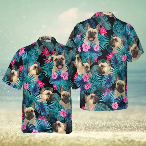 Tropical French Bulldog Hawaiian Shirt