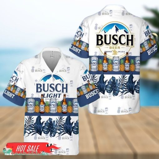 Tropical Pineapple Busch Light Short Sleeve Hawaiian Shirt