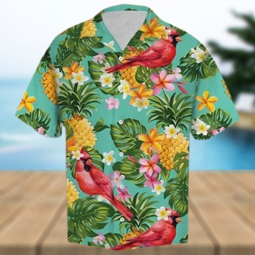 Tropical Pineapple Cardinal Hawaiian Shirt