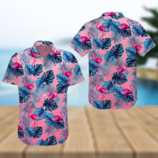 Tropical Pink Flamingo Pink Unique Design Unisex Hawaiian Shirt