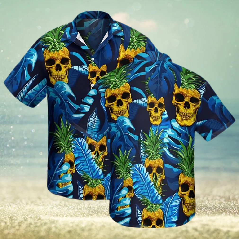 Blue Pineapple Floral Hawaiian Shirt 