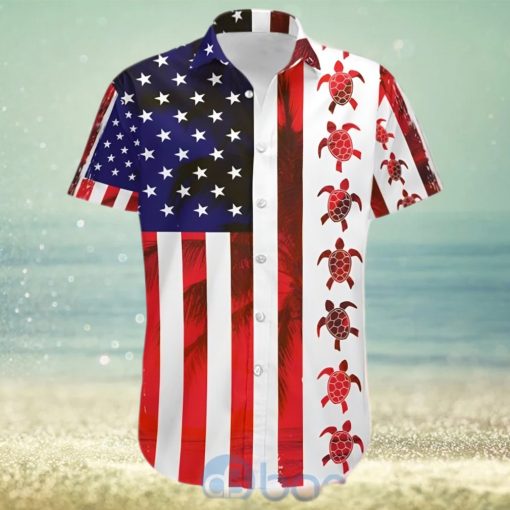 Turtle American Flag Hawaii Shirt