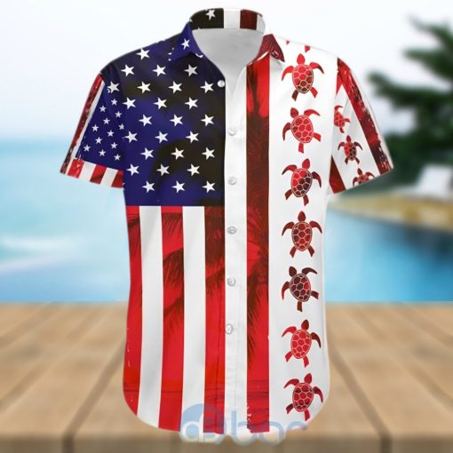 Turtle American Flag Hawaii Shirt