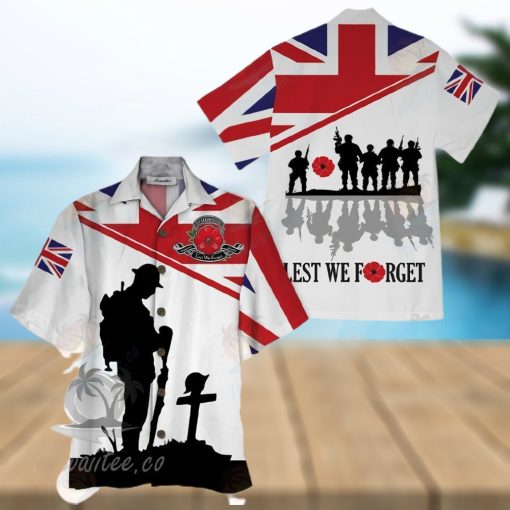 Uk Veteran White High Quality Unisex Hawaiian Shirt