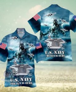 Us Navy Blue High Quality Unisex Hawaiian Shirt