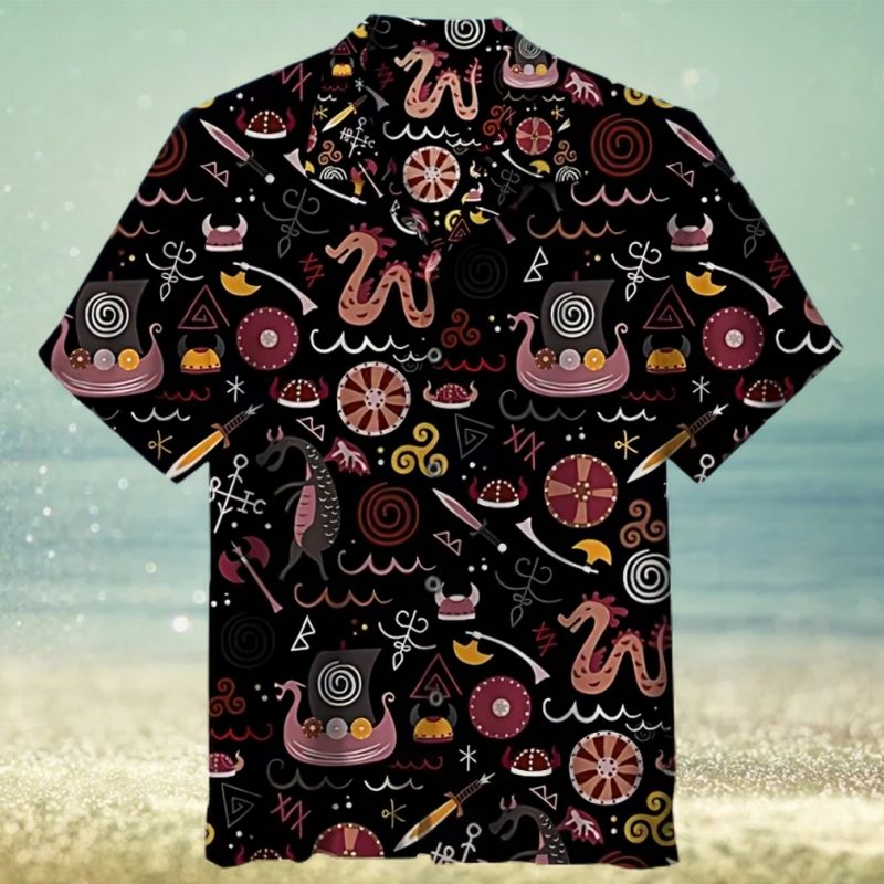 Vikings pattern 3D All Over Printed Hawaiian Shirt
