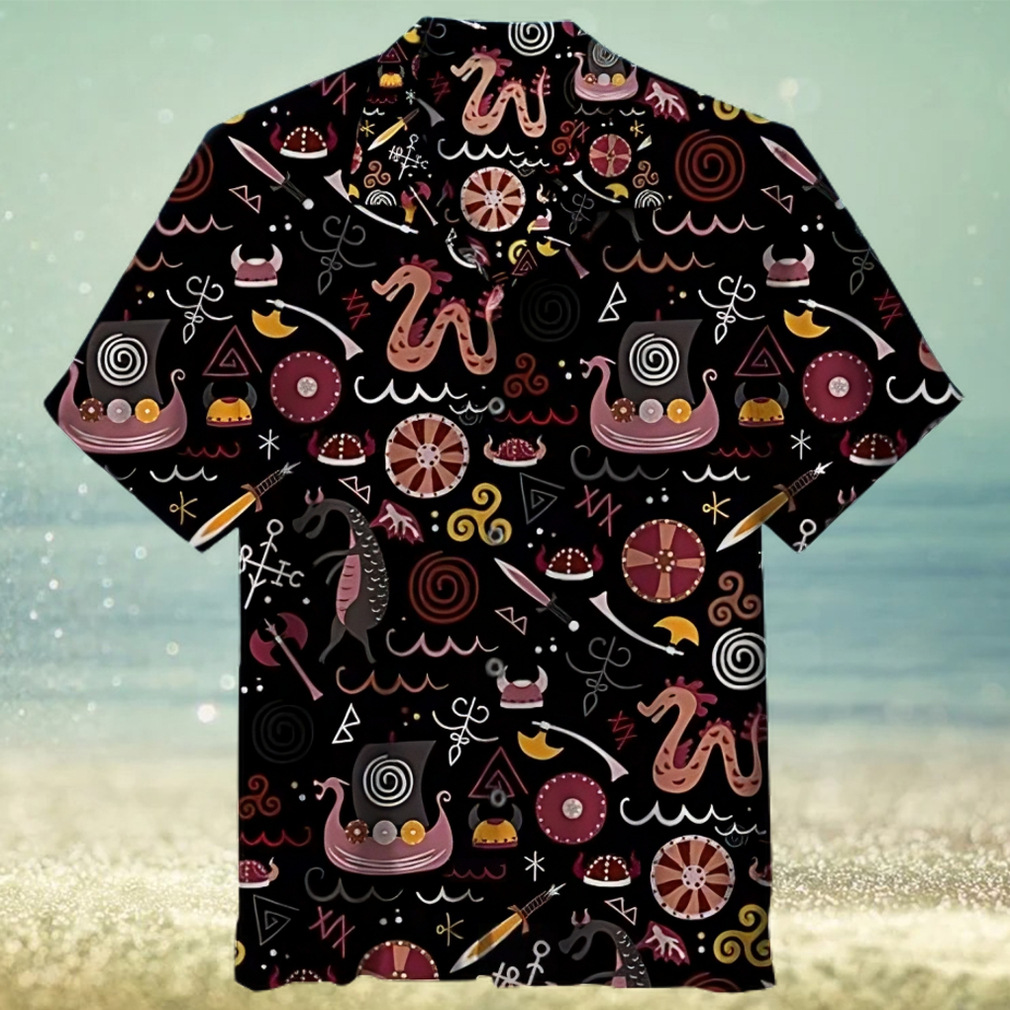 Vikings pattern 3D All Over Printed Hawaiian Shirt Vikings pattern 3D All Over Printed Hawaiian Shirt