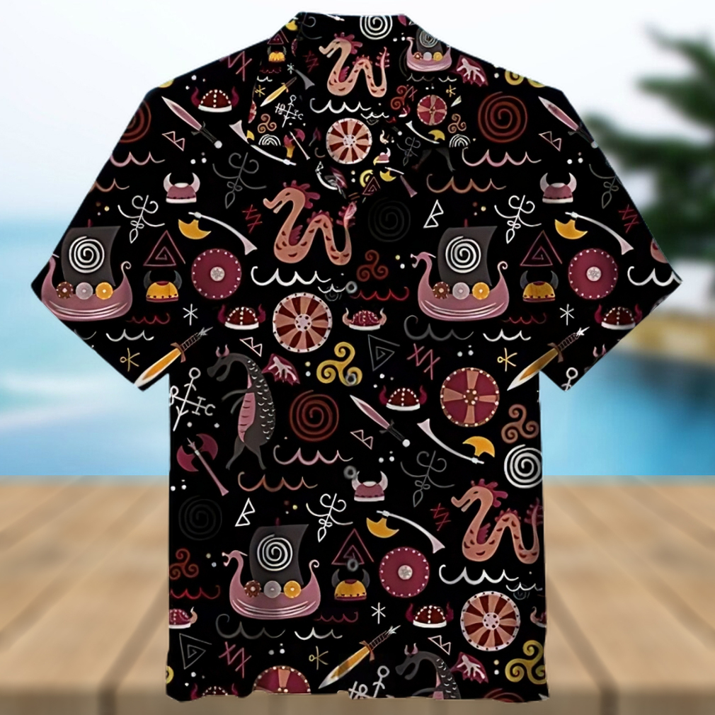 Vikings pattern 3D All Over Printed Hawaiian Shirt Vikings pattern 3D All Over Printed Hawaiian Shirt