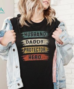 Vintage Husband Daddy Protector Dad Hero Happy Father’s Day T Shirt