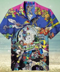 Vintage Ninja Turtles Pattern 3D Hawaiian Shirt