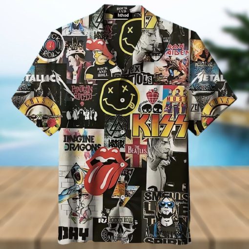 Vintage Rock Band Logo 3D All Print Hawaiian Shirt