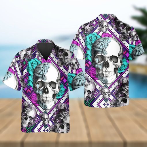 Violet Caro Skull Hawaiian Shirt