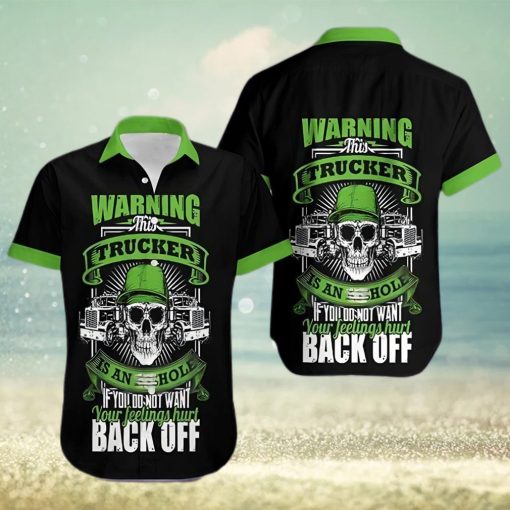 Warning This Trucker Skull Hawaiian Aloha Shirts Hawaiian Shirt