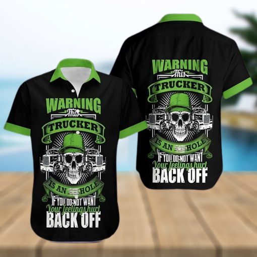 Warning This Trucker Skull Hawaiian Aloha Shirts Hawaiian Shirt