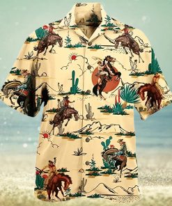 Western Cowboy Men s Hawaiian Shirt Horse Lovers Casual Short Sleeve Button Down Hawaiian Shirts
