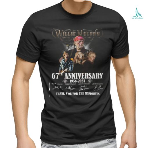 Willie Nelson 67th Anniversary 1956 – 2023 Thank You For The Memories T Shirt