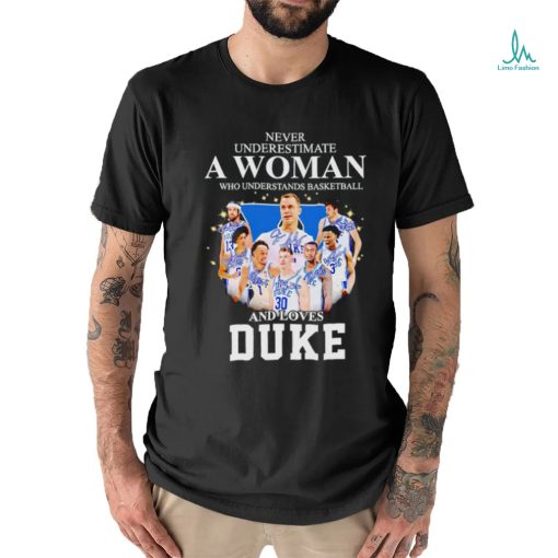 never underestimate a woman who understands basketball and loves duke shirt sweater