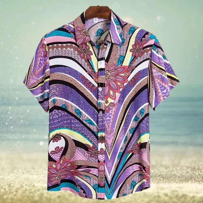 surfing purple amazing design unisex hawaiian shirt