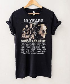 15 years 2008 2023 Sons of Anarchy thank you for the memories signatures shirt