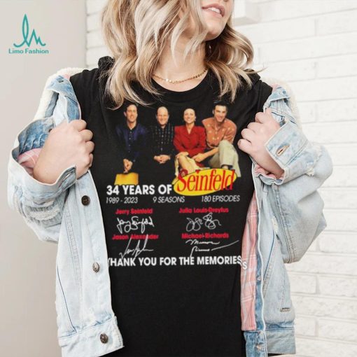 34 Years Of Seinfeld Jerry Seinfeld Jason Alexander Signature Thank You For The Memories Shirt