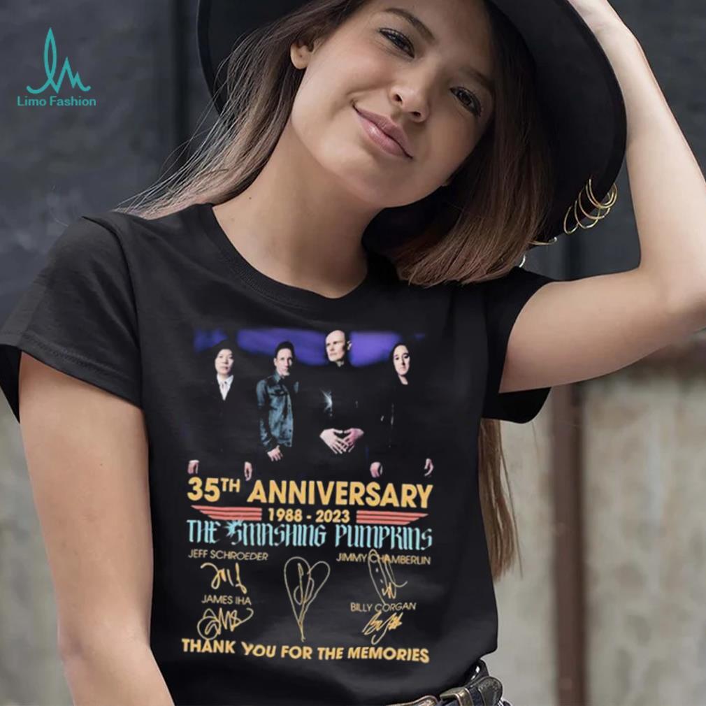 35th Anniversary 1988 2023 Jeff Schroeder James Iha Signature Thank You For The Memories Shirt