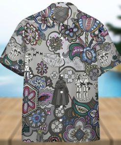 3D Star Wars Bandana Custom Gray Pattern Hawaiian Shirt