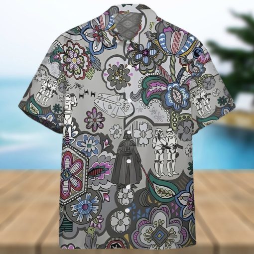 3D Star Wars Bandana Custom Gray Pattern Hawaiian Shirt
