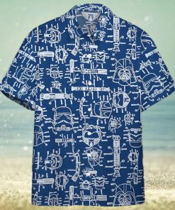 3D Star Wars Blueprint Of Spaceship Scan Custom Hawaiian Shirt