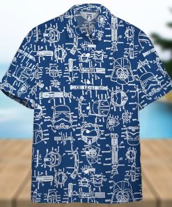 3D Star Wars Blueprint Of Spaceship Scan Custom Hawaiian Shirt