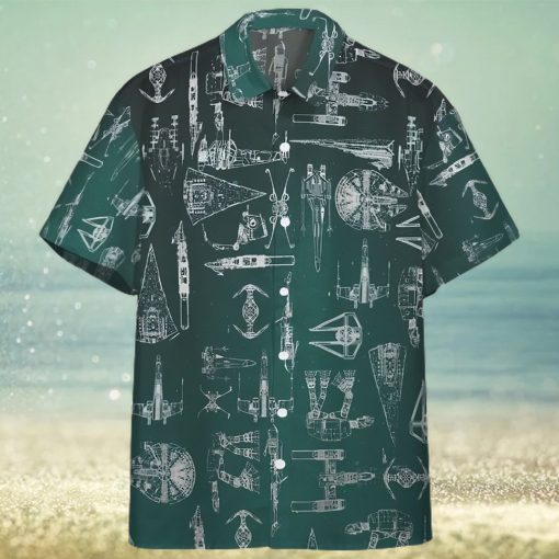 3D Star Wars Starships Green Custom Hawaiian Shirt