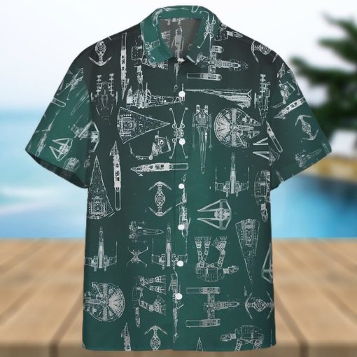 3D Star Wars Starships Green Custom Hawaiian Shirt