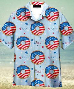 4th Of July Blue And Red Donuts Bun Hawaiian Shirt