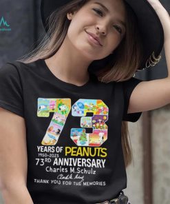 73 Years Of Peanuts Charles M. Schulz Signature Thank You For The Memories Shirt