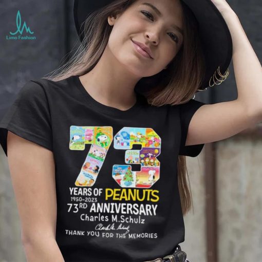 73 Years Of Peanuts Charles M. Schulz Signature Thank You For The Memories Shirt