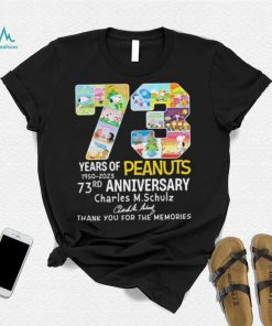 73 Years Of Peanuts Charles M. Schulz Signature Thank You For The Memories Shirt