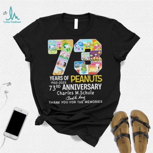 73 Years Of Peanuts Charles M. Schulz Signature Thank You For The Memories Shirt