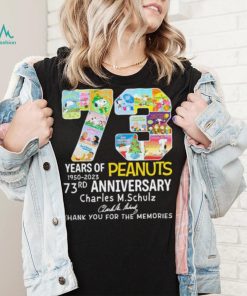 73 Years Of Peanuts Charles M. Schulz Signature Thank You For The Memories Shirt