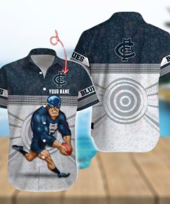 AFL Carlton Blues Custom Name Hawaiian Shirt