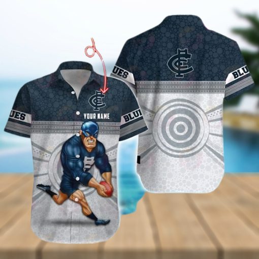 AFL Carlton Blues Custom Name Hawaiian Shirt