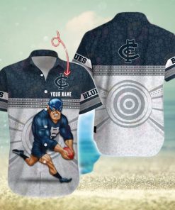 AFL Carlton Blues Custom Name Hawaiian Shirt