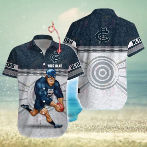 AFL Carlton Blues Custom Name Hawaiian Shirt