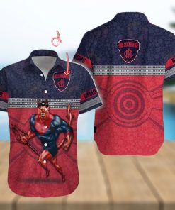 AFL Melbourne Demons Custom Name Hawaiian Shirt