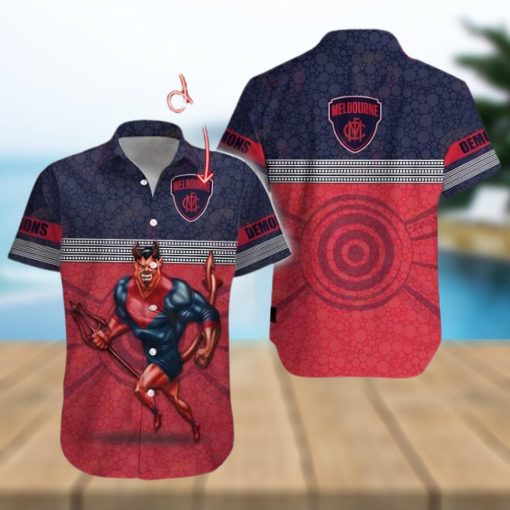 AFL Melbourne Demons Custom Name Hawaiian Shirt