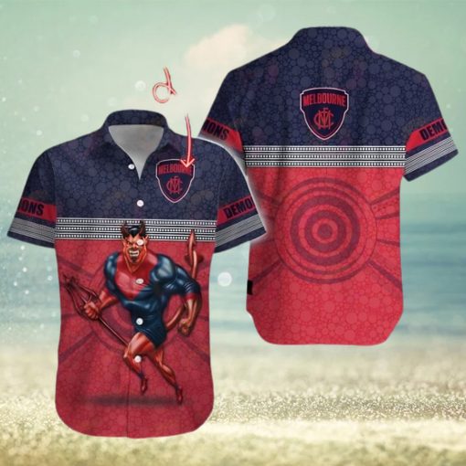 AFL Melbourne Demons Custom Name Hawaiian Shirt