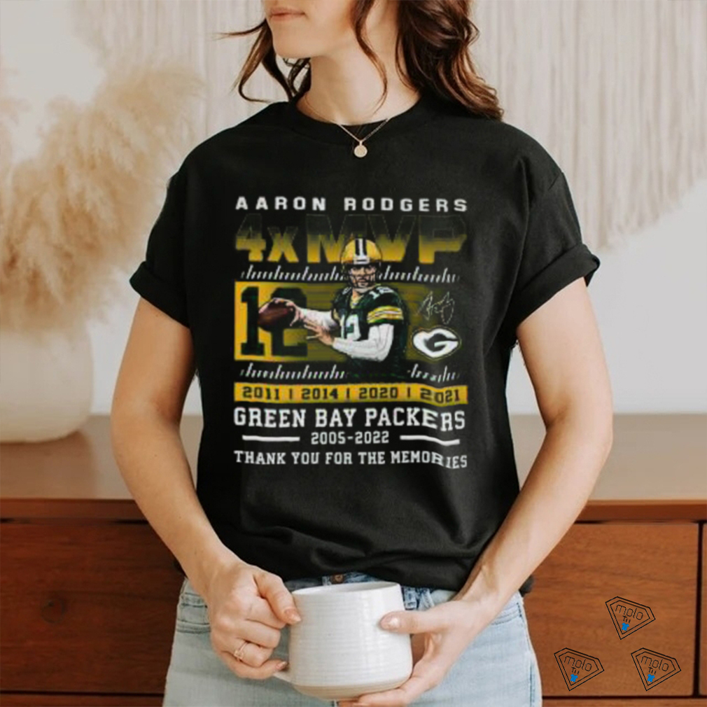 Aaron Rodgers 4xMVP Green Bay Packers 2005 – 2022 Thank You For The Memories T Shirt Aaron Rodgers 4xMVP Green Bay Packers 2005 – 2022 Thank You For The Memories T Shirt