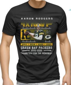 Aaron Rodgers 4xMVP Green Bay Packers 2005 – 2022 Thank You For The Memories T Shirt, hoodie, sweater, long sleeve and tank top Aaron Rodgers 4xMVP Green Bay Packers 2005 – 2022 Thank You For The Memories T Shirt