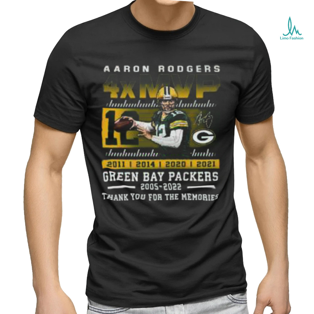 Aaron Rodgers 4xMVP Green Bay Packers 2005 – 2022 Thank You For The Memories T Shirt Aaron Rodgers 4xMVP Green Bay Packers 2005 – 2022 Thank You For The Memories T Shirt