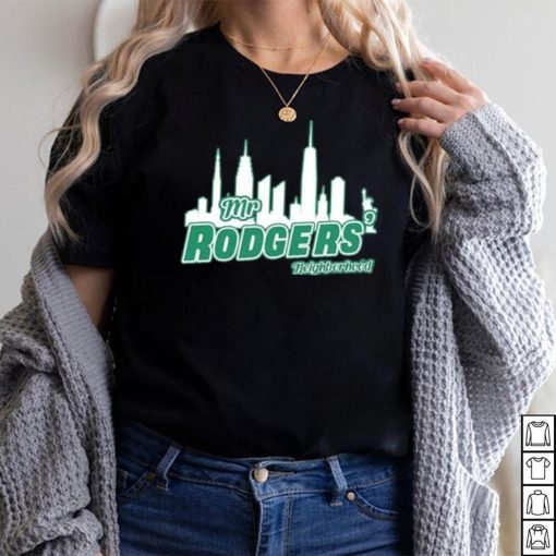 Aaron Rodgers New York Jets Mr Rogers Neighborhood Skyline Shirt