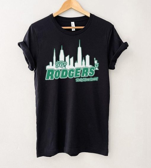 Aaron Rodgers New York Jets Mr Rogers Neighborhood Skyline Shirt
